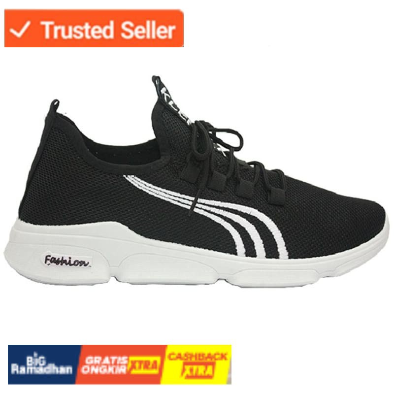 SNEAKERS COWOK HITAM BIRU MISTY  Klensia Sepatu Sport Sneaker Pria Men Sneakers Hitam 989-003 -