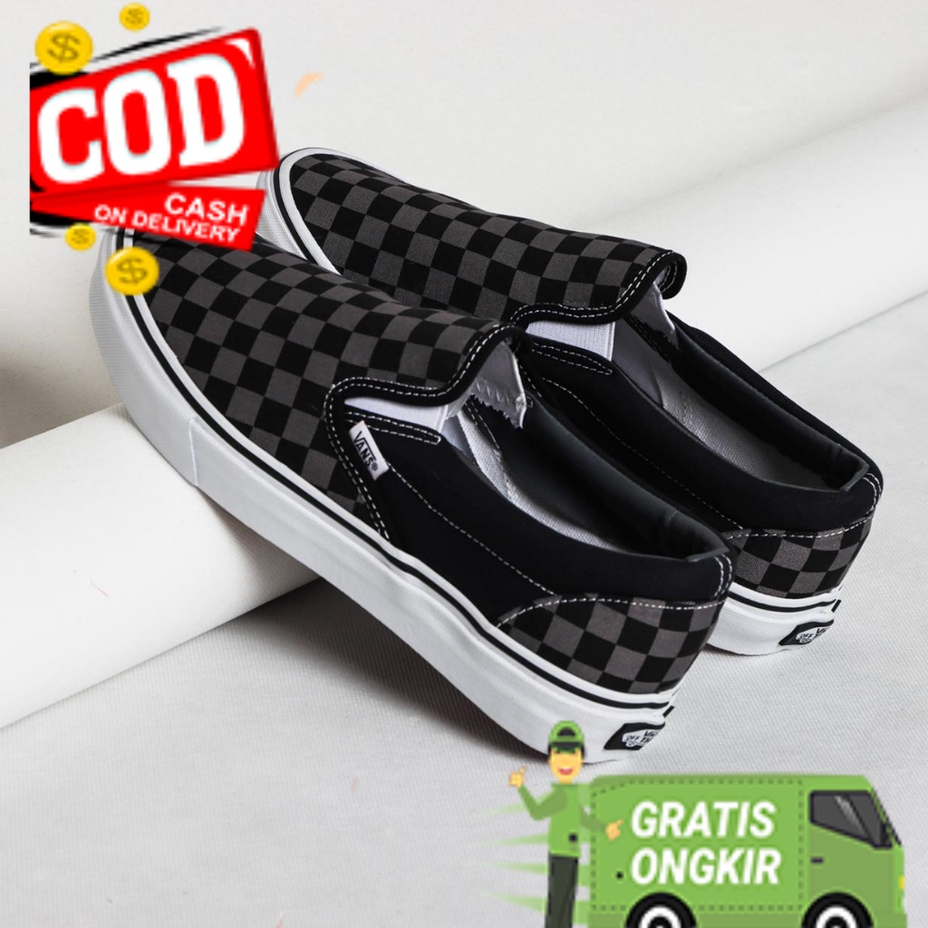 Vans Slip ON Classic Checkerboard Black / Pewter original BNIBWT