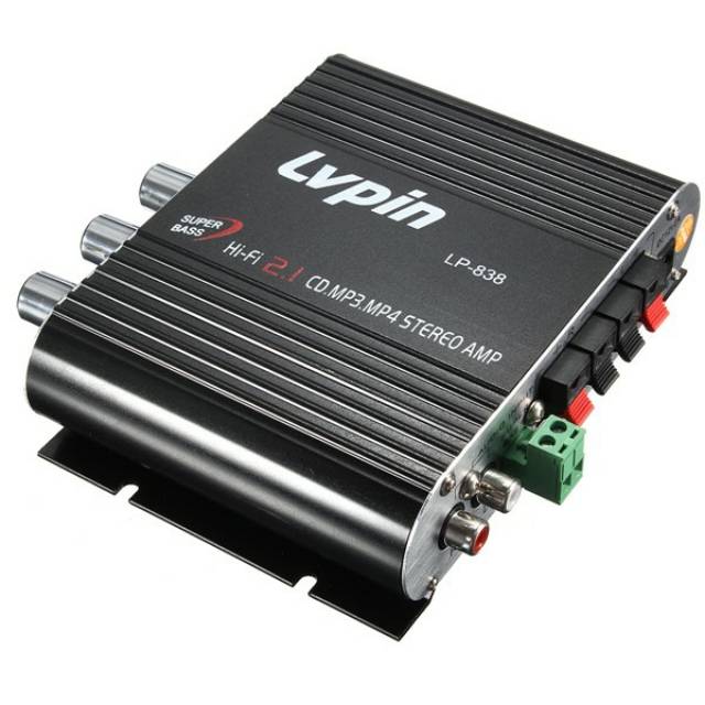 Ampli - Ampli Mini - Amplifier Mobil - Amplifier Subwoffer - Amplifier Mini HiFi Stereo Amplifier Treble Bass Booster 12V - LP-838