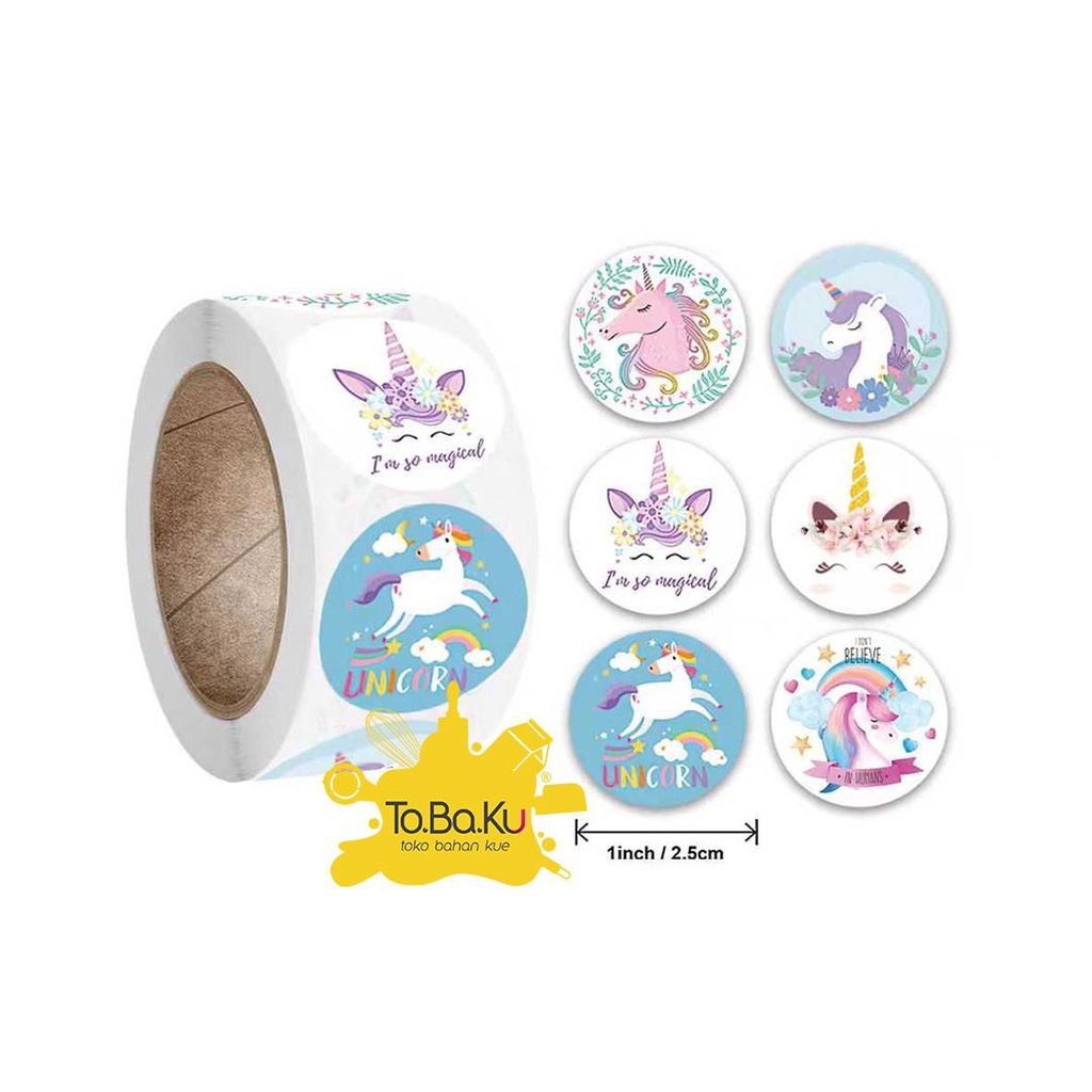 

Stiker Bulat Unicorn Biru (label sticker)