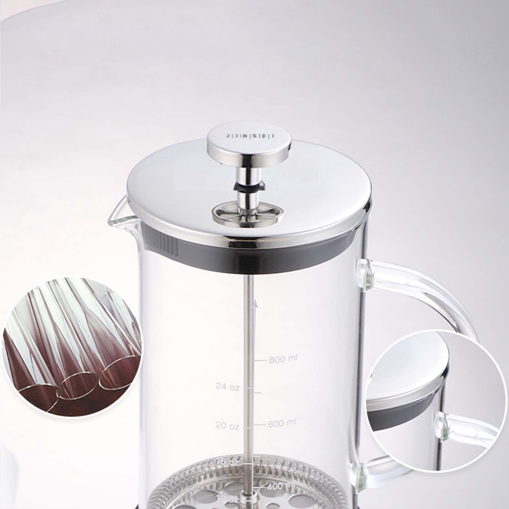 FRENCH PRESS KOPI TEH 350ml dan 600ml BAHAN KACA | COFFEE OR TEA MAKER