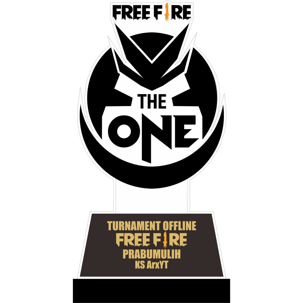 Trophy Free Fire/Piala Free Fire/Plakat/Bahan Akrilik 3mm/FREE request Nama dan Logo/Bisa Customs/