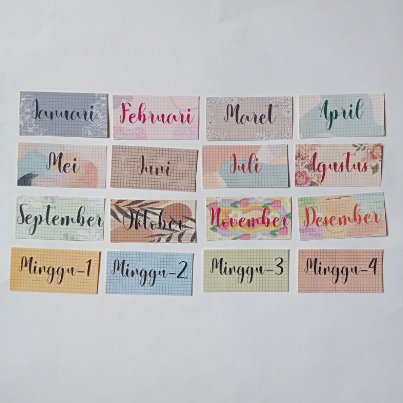 16 PCS STIKER STICKER BULAN KALENDER BUDGETING SAVING MONEY DOMPET KEUANGAN