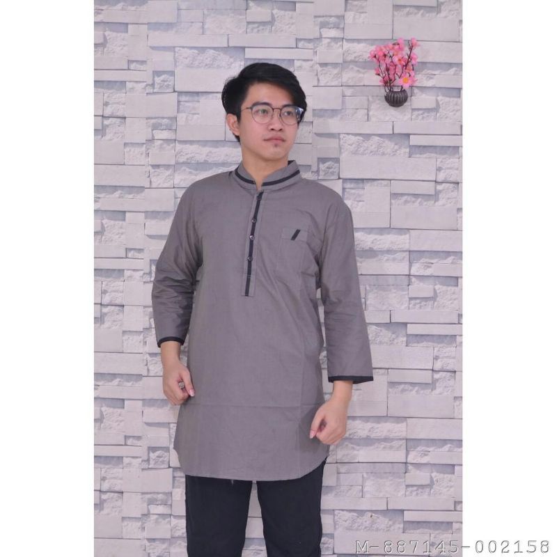 ATASAN MUSLIM PRIA KOKO AGAM KATUN VFST-222WARNA: HITAM, ABU, NAVY, COKSU, MARUN, COKLAT, PUTIH, BIR