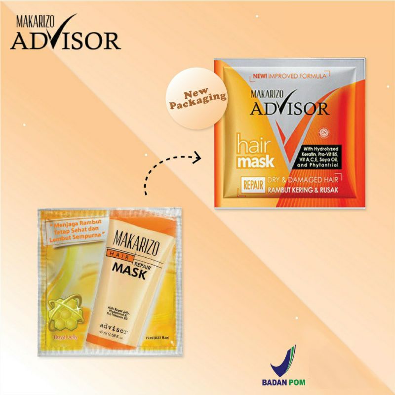 MAKARIZO Repair Hair Mask (BPOM) Sachet, Tube masker rambut rusak (Victoria)