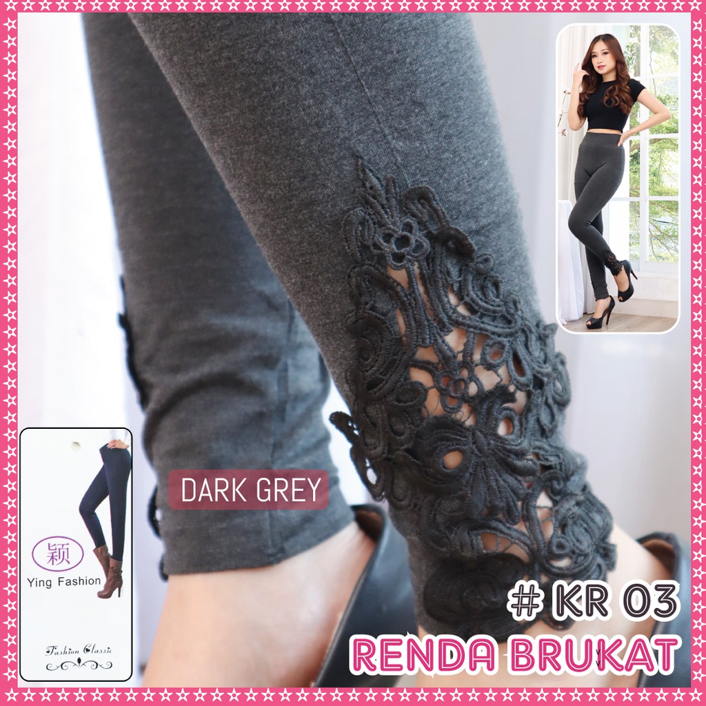 Legging Renda Brukat Wanita * KR03 */ LEGGING RENDA WANITA FASHION / legging import / ying fashion