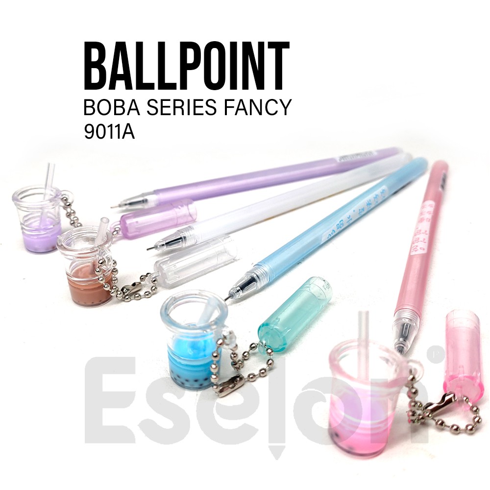 Pulpen Gel Model Gantungan BOBA Fancy 9011A Bulpen Gaya Korea Import Bisa Cod