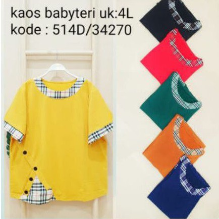 Blouse Bigsize 4L Jumbo Kaos Kombinasi Katun 5