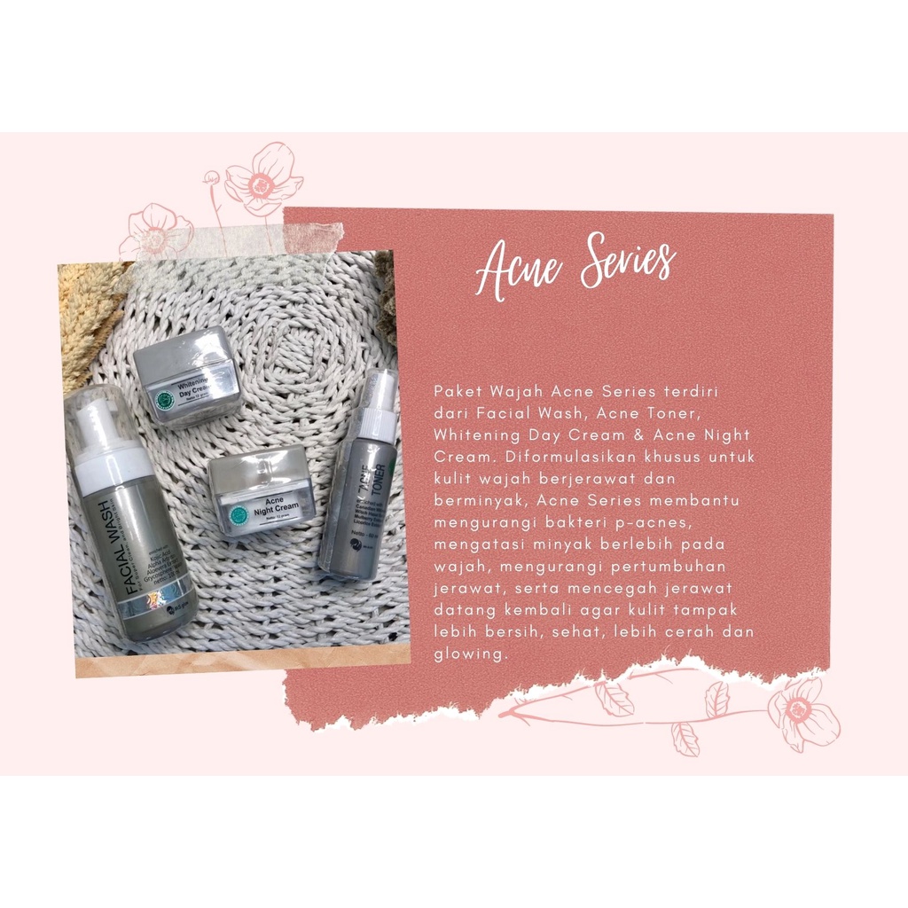 SKIN CARE MS GLOW BPOM PAKET WAJAH ACNE SERIES