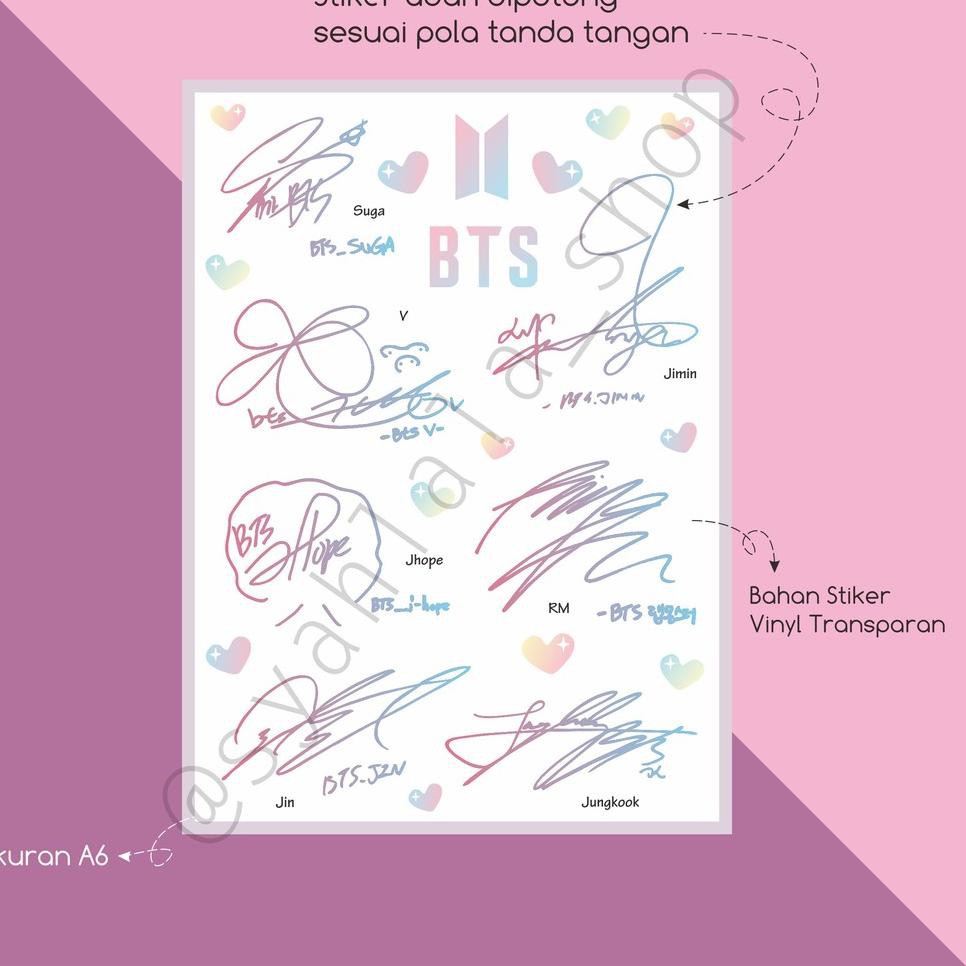 SALE TERLARIS STIKER TANDA TANGAN BTS TTD KPOP BTS