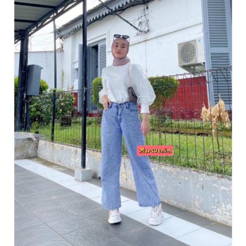 CELANA HIGHWAIST JEANS KULOT WANITA CEWEK