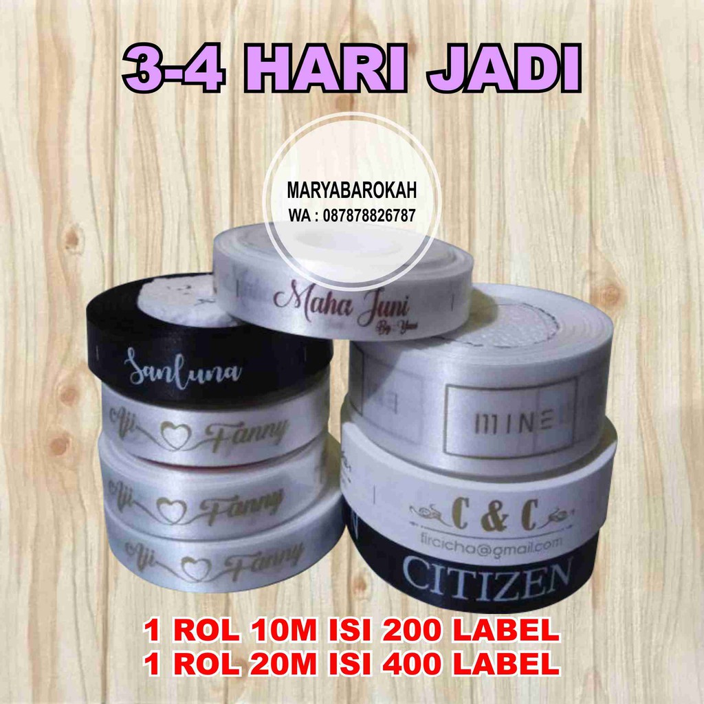 LABEL HIJAB / LABEL SATIN / LABEL BAJU / LABEL PAKAIAN BAHAN SATIN IMPORT HALUS