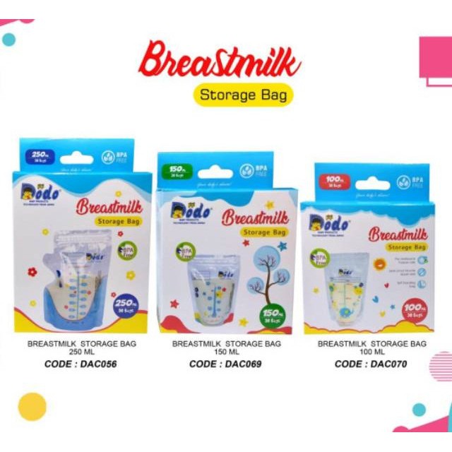 Dodo Breast Milk Storage/Kantong Asi 100ml/150ml/250ml