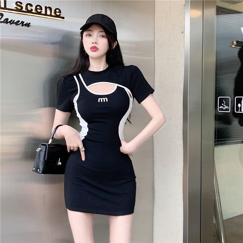 MD3 Mini dress lengan pendek sexy bodycon slim fit / korean vintage dress