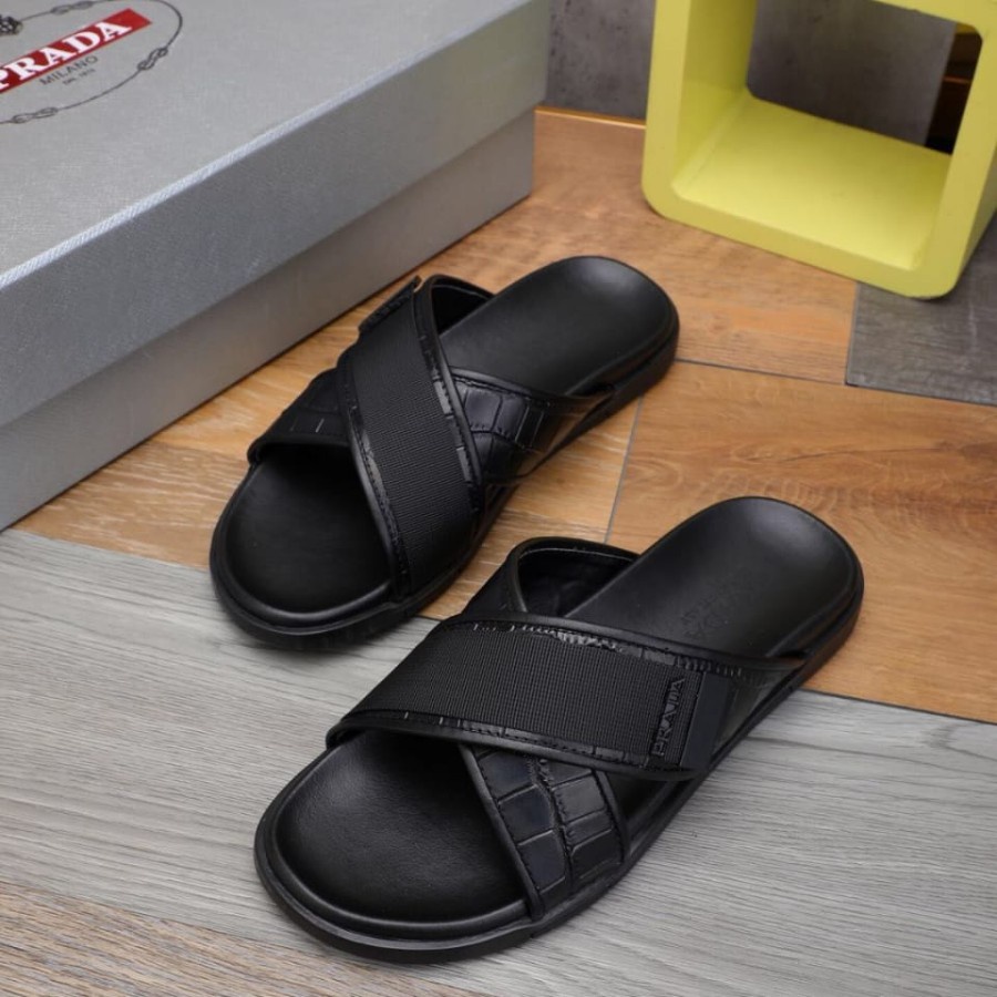 sandal pria slide sendal cowok pr4d4 top branded p1shoes slippers men