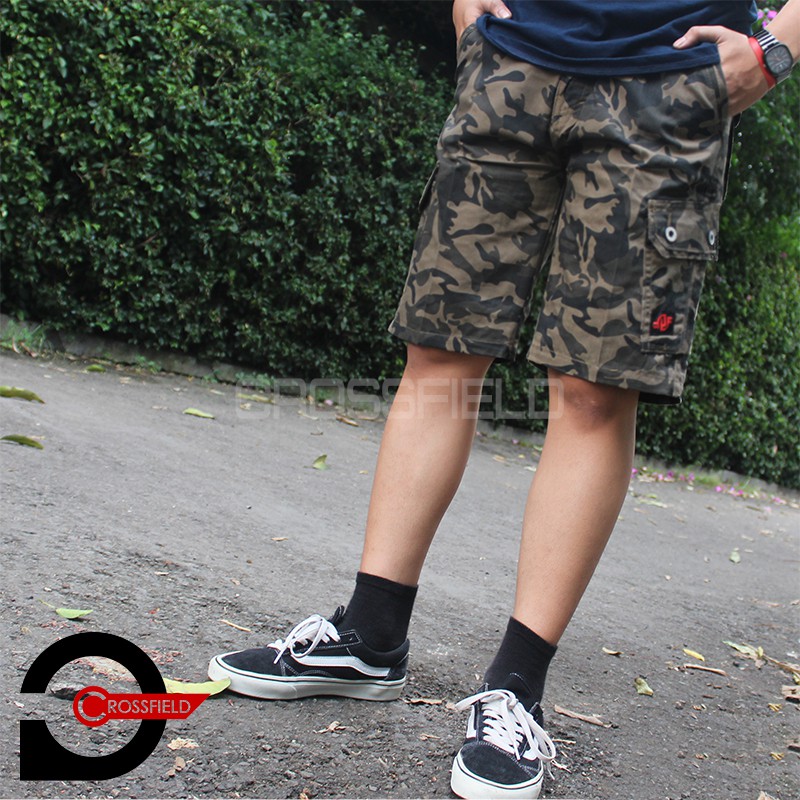 Cargo pendek loreng celana pendek army original CROSSFIELD