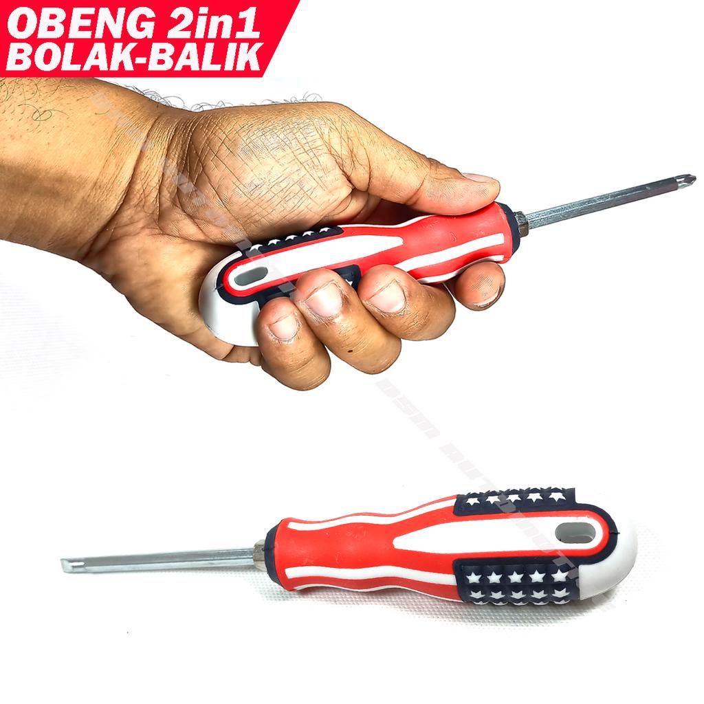 Obeng Bolak Balik Amerika / Obeng 2 in 1 Plus Dan Minus