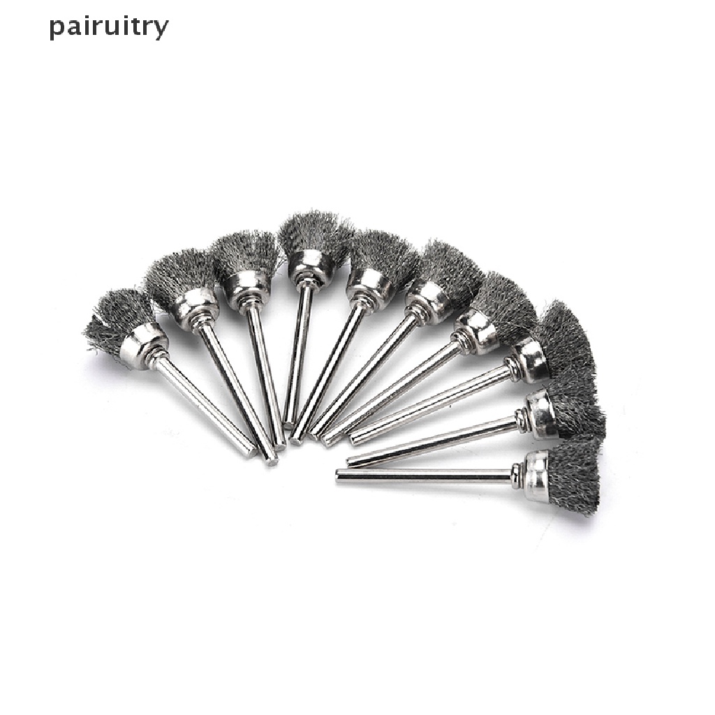 【PRT】 10PCS Stainless Steel Wire Cup Mini Brush Fits Dremel Rotary Tool Accessory 13mm .