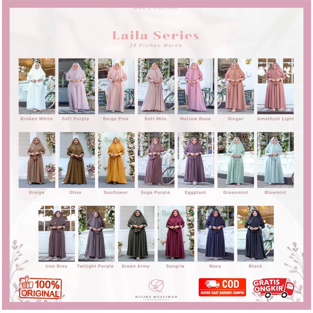 KICIKS LAILA SET SERIES DRESS CANTIK PLUS KHIMAR | GAMIS SET SYARI PREMIUM | READY STOK & SIAP KIRIM