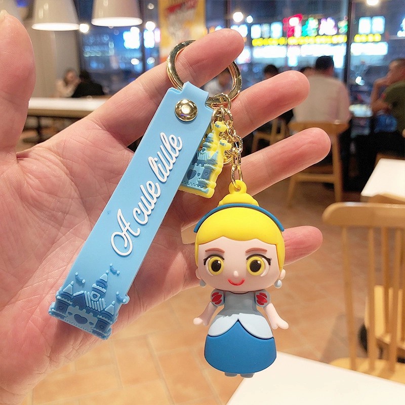 Gantungan Kunci Princess Disney Rubber Key Chain kado Anak Disneyland