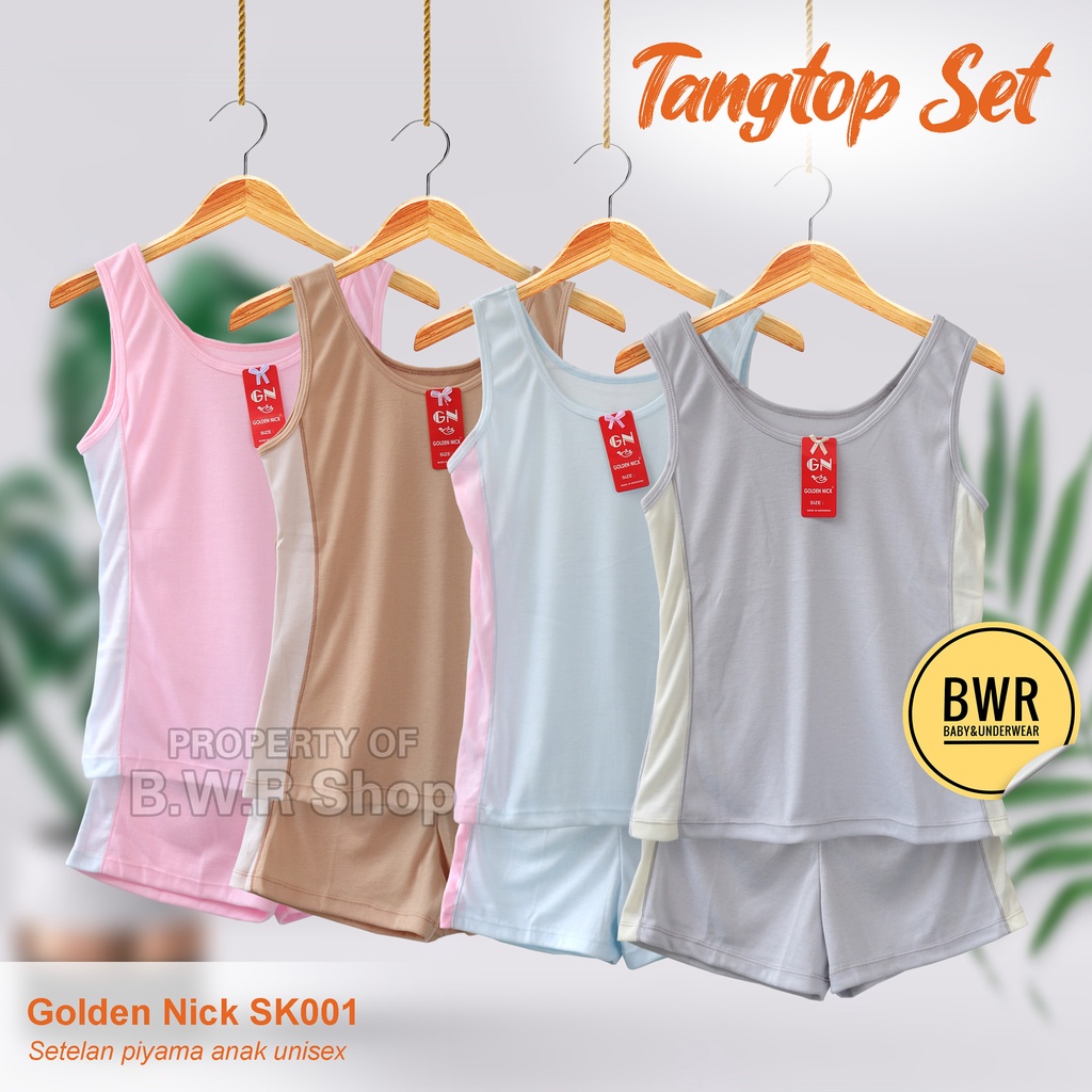 Setelan Tangtop Golden Nick SK001 / SK002  SK 001  SK 002 Tang Top + Celana Basic Muda Setelan Daleman Wanita | Bwr