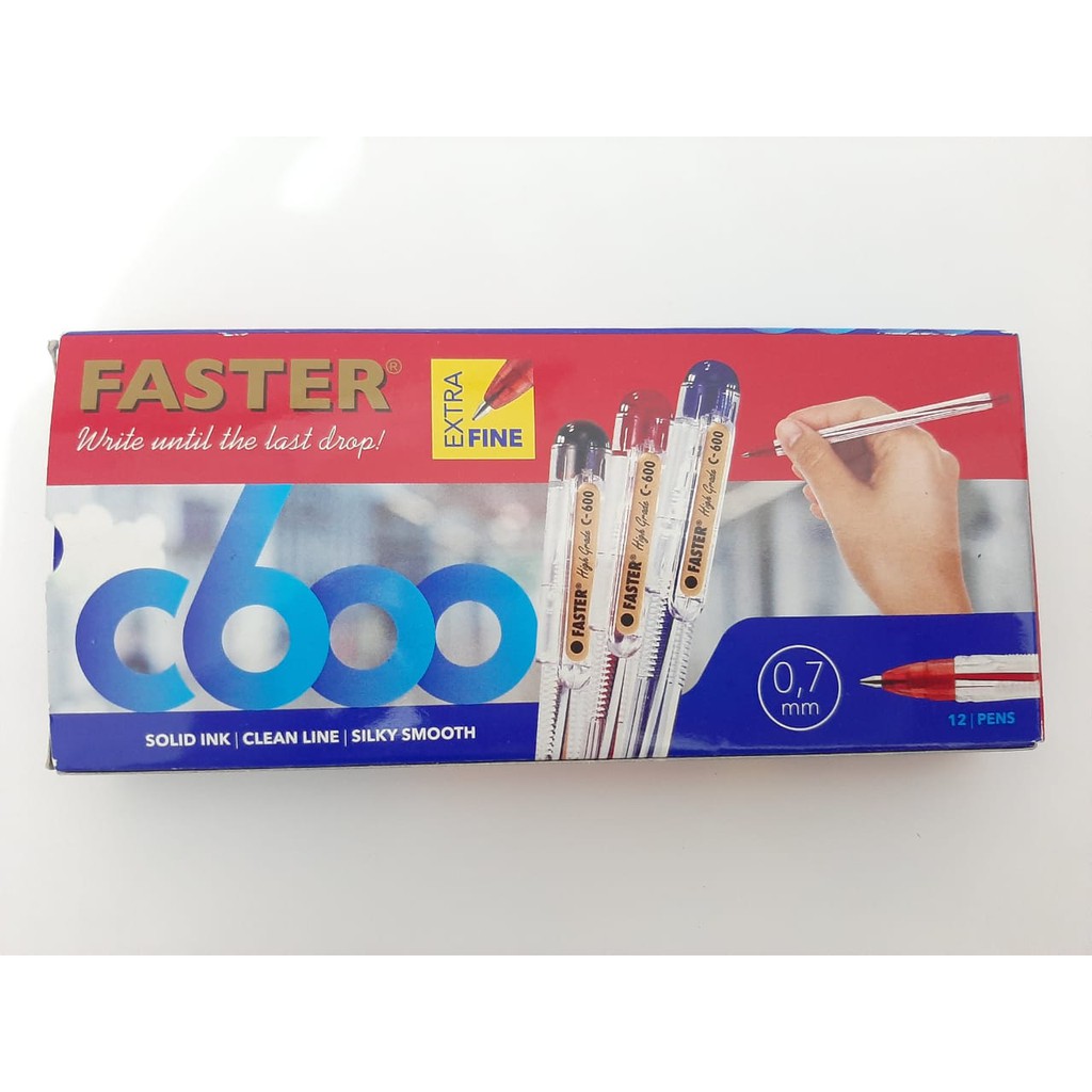 1 PAK=12 PULPEN FASTER HIGH GRADE C600 TEBAL 0.7