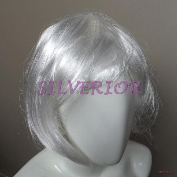 Wig Rambut Palsu Pendek Bop Putih