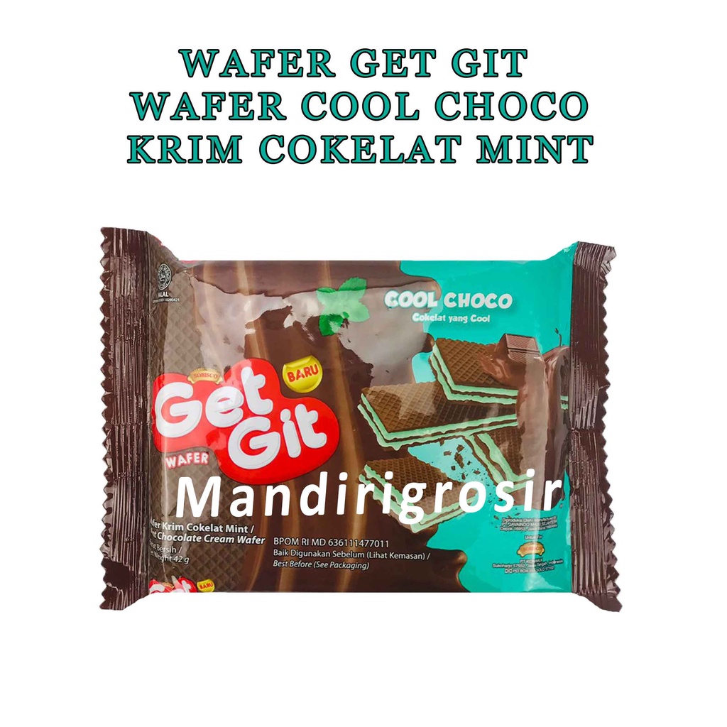 Wafer Cool Choco * Wafer Get Git * Dengan Krim Cokelat Mint * Wafer Renyah