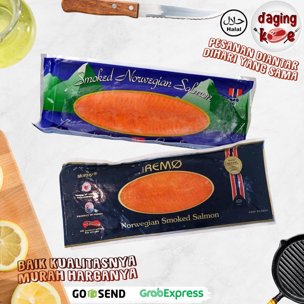 

Ikan Salmon Fillet Norwegia asap SMOKED SALMON NORWEGIAN DK232