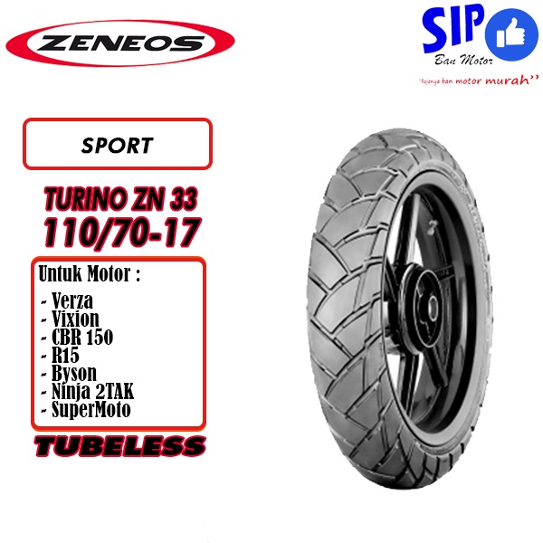 Ban motor sport Zeneos Turino 110 70 17 tubeless