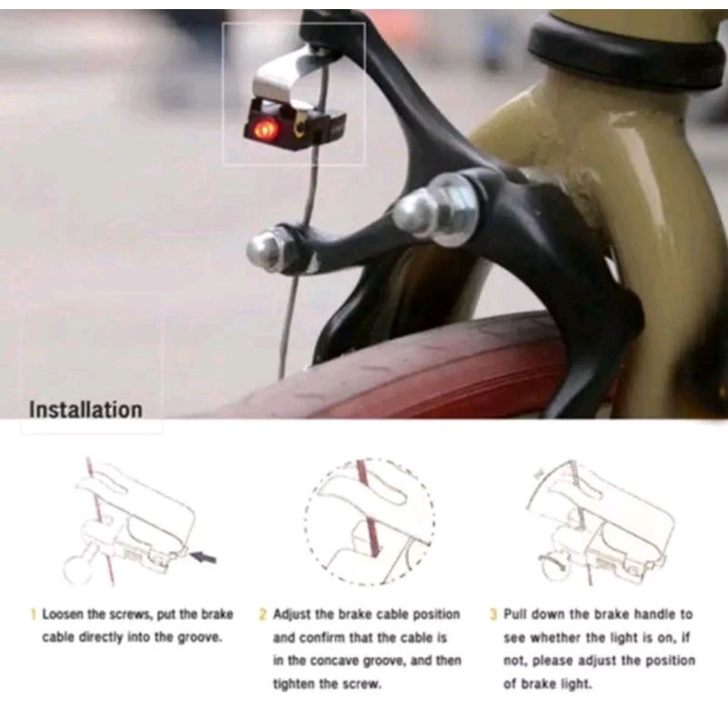 Lampu belakang Stop lampu brake sepeda bisa u brake v brake cable Lampu rem Sepeda