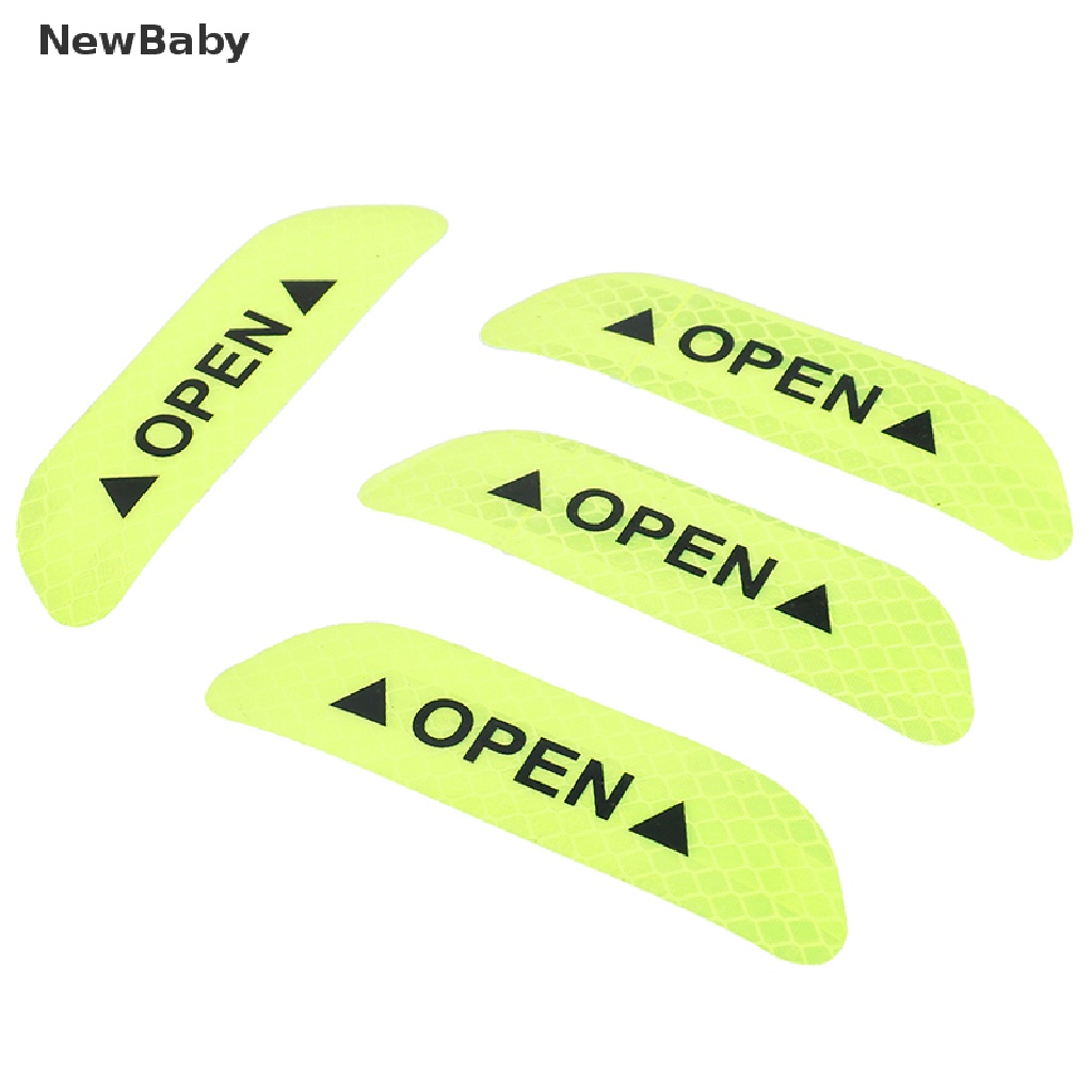 NewBaby 4x Fluorescent green car door open sticker reflective tape safety warning decal ID