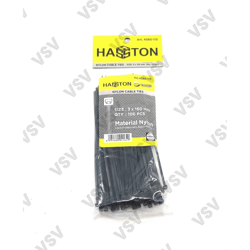 Hasston Kabel ties 3x150mm hitam 4580-115 Nylon Cable ties