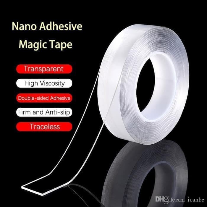 NANO TAPE 1 Meter Double Sided Waterproof Washable Transparan Bening