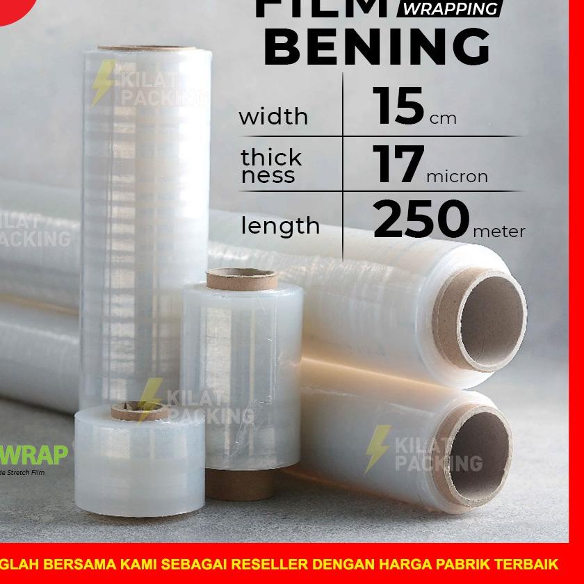 

✶ Stretch Film Bening 15 CM x 250 M Plastik Wrapping Satuan ☀