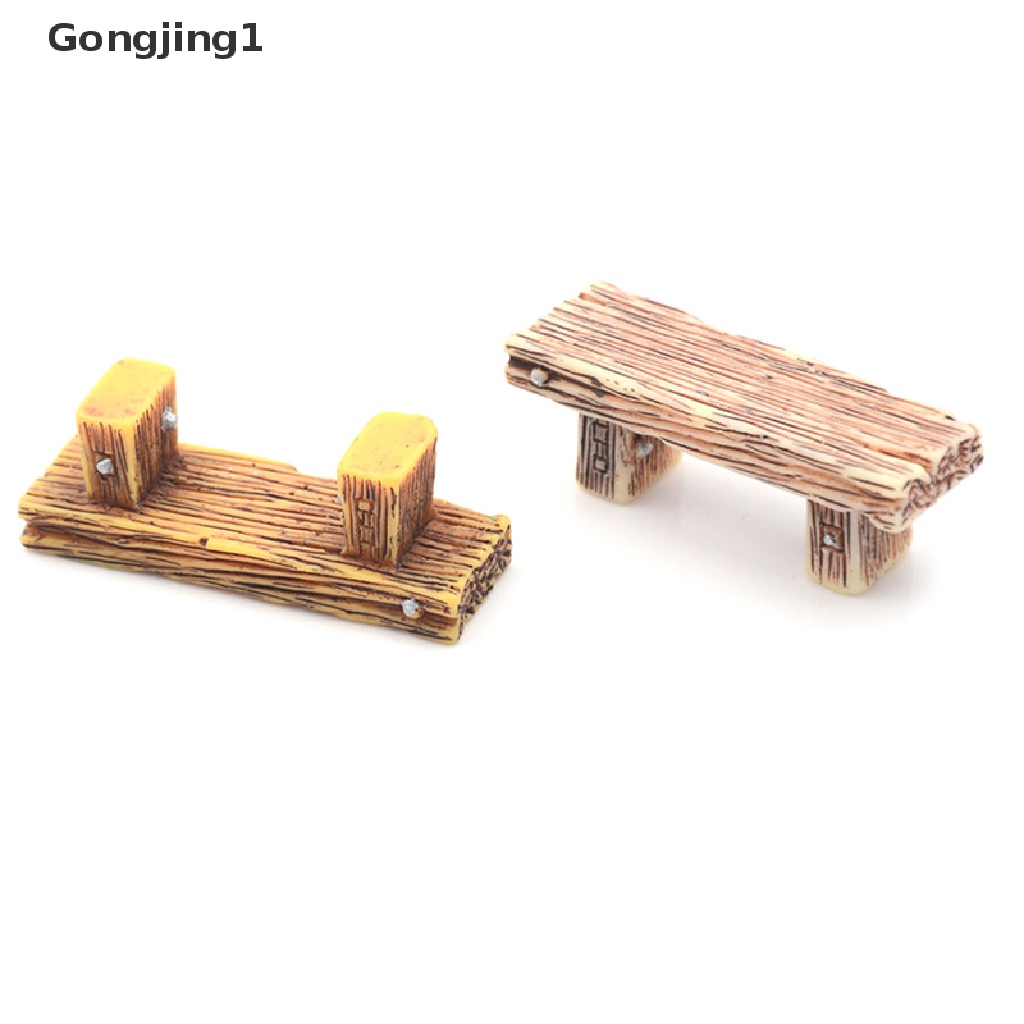 Gongjing1 2Pcs Miniatur Bangku Taman Untuk Dekorasi Rumah Boneka