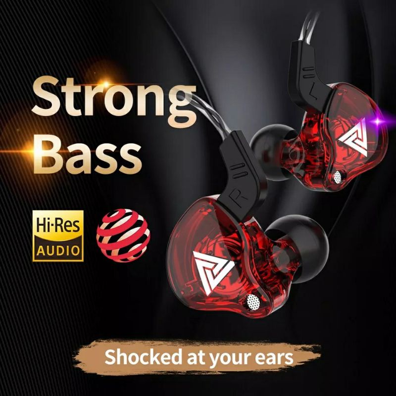 [GARANSI TUKAR BARU] QKZ AK6 Dengan Mic Earphone Sport Dynamic + Subwoofer Bass