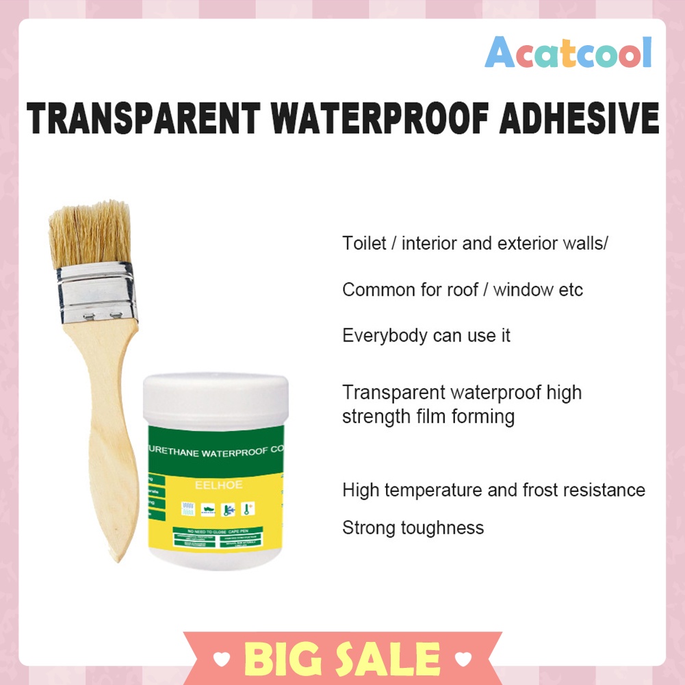 Transparent Waterproof Sealant Paste Repair Broken Surfaces Sealer w/Brush