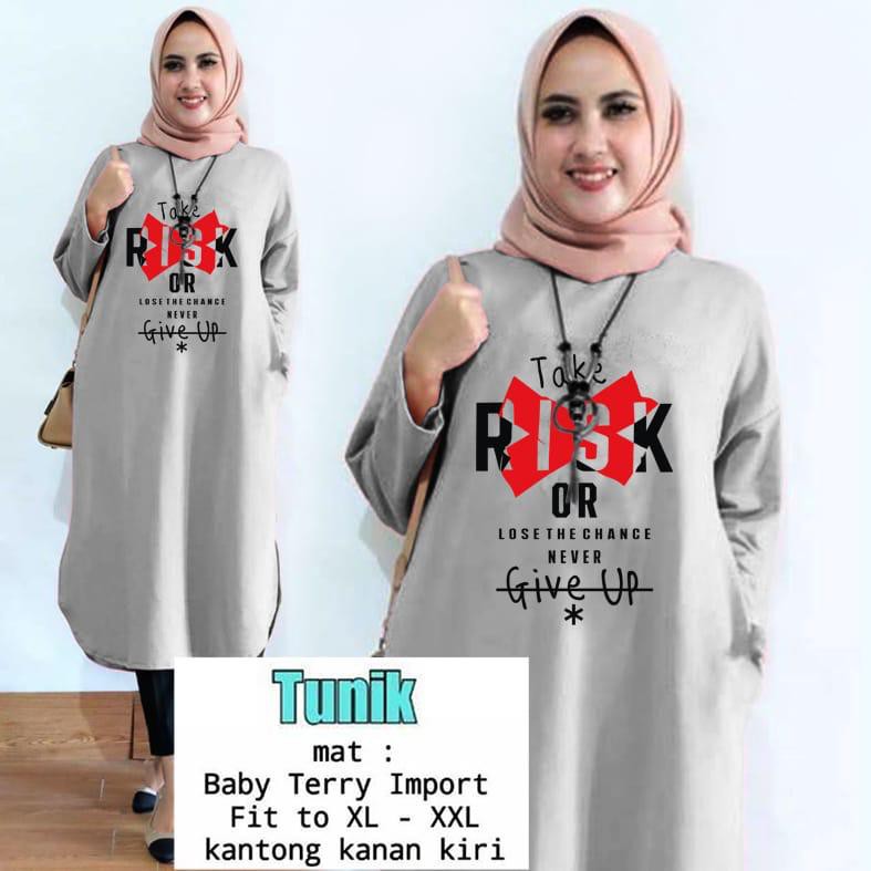 TUNIK TAKE RISK / TUNIK MAMACHI / TUNIK POLOS/ TUNIK CEWEK / TUNIK PANJANG / TUNIK