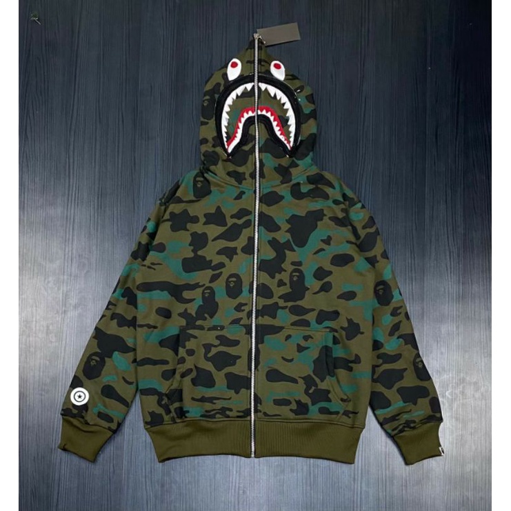 Zipper Hoodie Bape Shark Camo