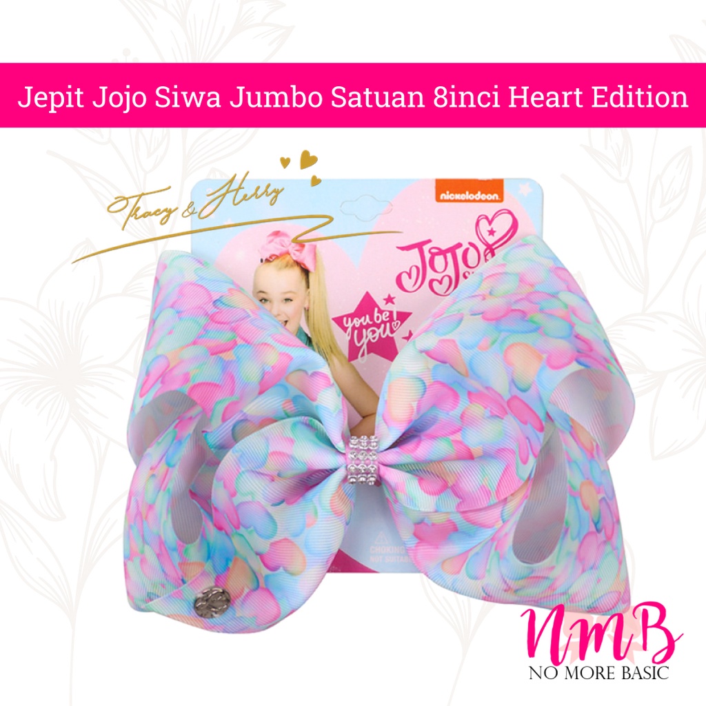 Jepit Jojo Siwa Jumbo Satuan 8inci Heart Edition Jepitan Rambut Anak Perempuan