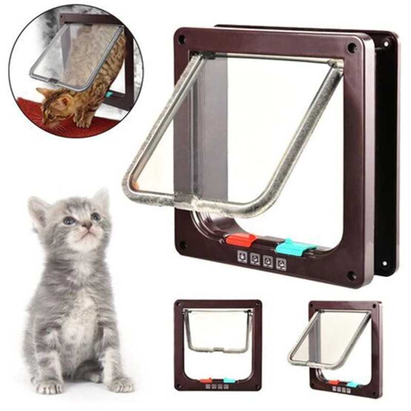 KOVELY Lubang Pintu Kucing Anjing Flap Door 4 Way Lock Size M