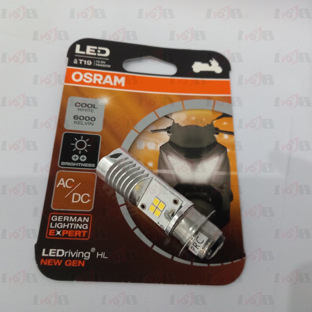 T19 Osram AC DC Led M5 Lampu Motor H6 K1 12v PnP Hi Low 6000K Putih