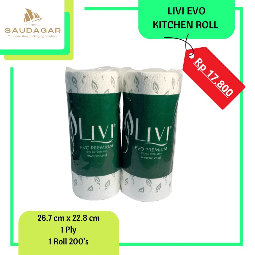 Tissue Dapur Serap Minyak Livi / Livi Evo Kitchen Towel Roll