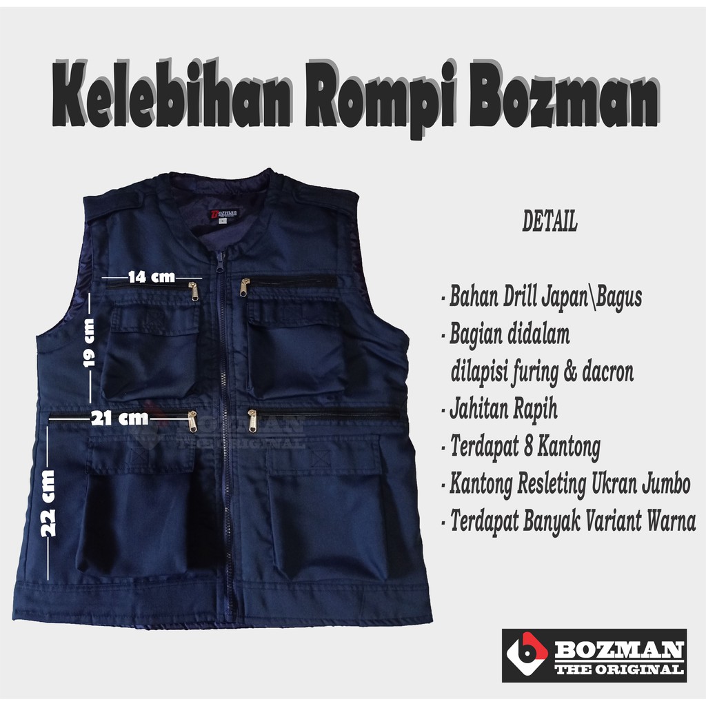 Rompi lapangan pria Multi fungsi 6 saku Kantong Besar Rompi tactical Rompi Jurnal Rompi Mancing Romp