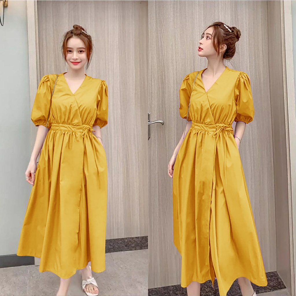 WSE390 - Dress Miyuki UK Fit L To XL LD 110 CM PJ 120 CM Mosscrepe Dress Wanita Tunik Wanita Atasan Wanita Dress Panjang PREMIUM QUALITY