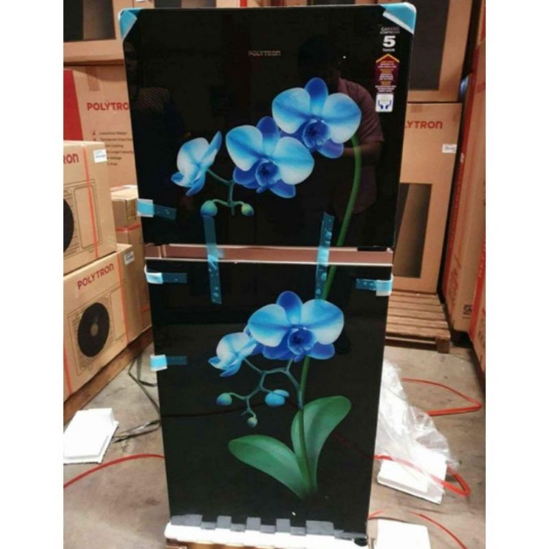 Kulkas 2 Pintu Polytron Belleza 220 liter PRW 23MOB Tempered Glass Toko Elektronik Tegal Brebes Pema