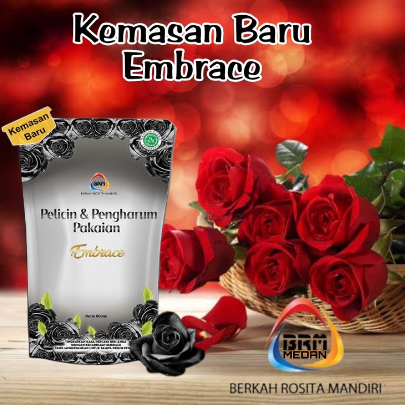 PROMO Pewangi Pakaian Mawar : BRM Khusus Medan : Varian Embrace Hitam, Kemasan Refill Pouch 900ml