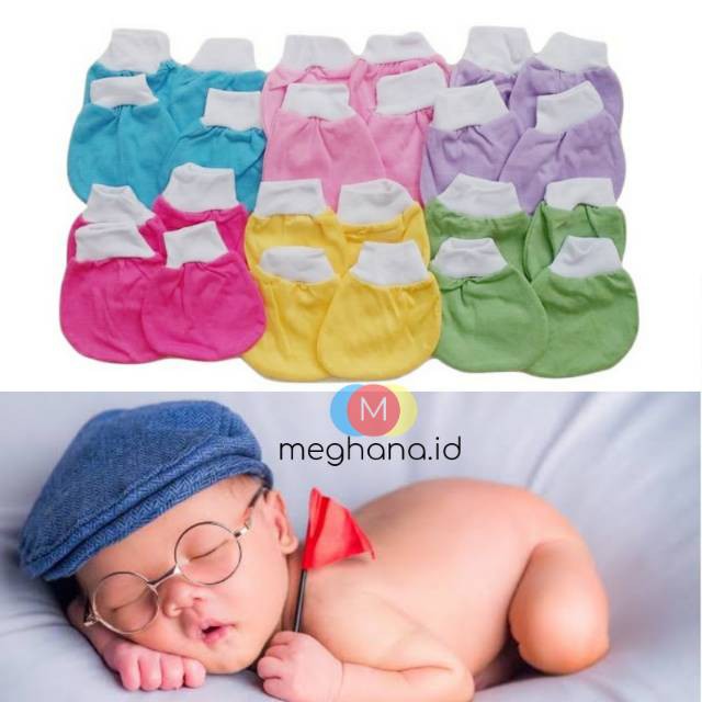 1 Pasang Sarung Tangan dan Sarung Kaki Bayi Newborn Model PETIT WARNA