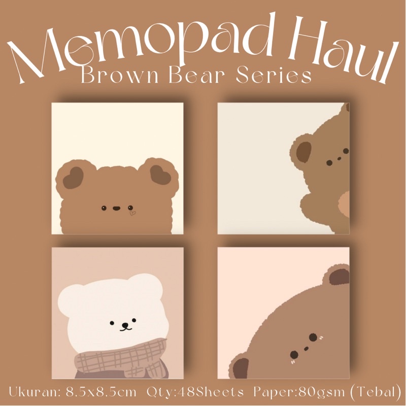 

[NEW]❤️ MEMOPAD Haul _ Brown Bear Series / Memo Notes / Aesthetic MemoPad